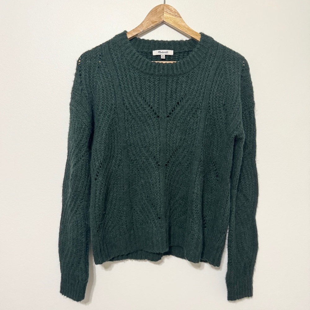 MADEWELL Alpaca-Blend Charley Pullover Sweater Size XXS Oversized Heather Moss